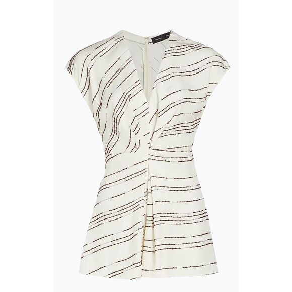 Proenza Schouler Stella Top In Textured Stripe NWT Size 4 - Picture 1 of 12